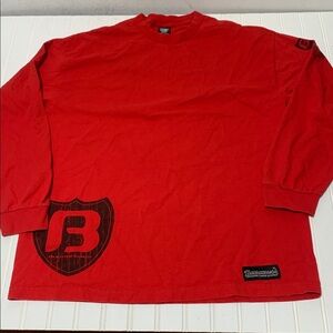 Bassaholics Shirt Adult XL Red Addicted Trophy Patch Long Sleeve